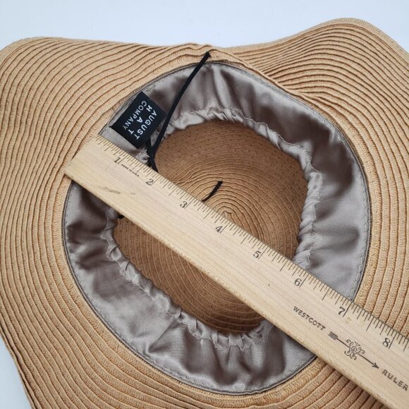 Womens Floppy Sunhat Woven Straw Tan Natural Wide Brim Beach Hat - Picture 9 of 11
